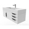 Castello Usa Nile 48" Wall Mounted White Vanity With White Top AndAnd Black Handles CB-MC-48W-BL-2053-WH - alternate 5